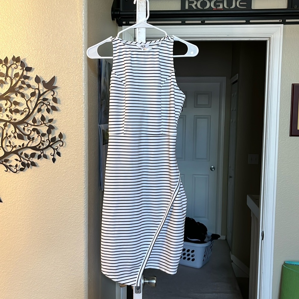 Small striped mini bodycon dress